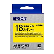 EPSON 原廠標籤帶 耐久型系列 LK-5YBVN 18mm 黃底黑字 原廠標籤帶