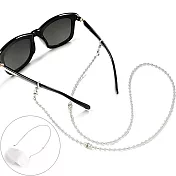 seoul show首爾秀 復古珍珠串珠鍊兩用口罩掛繩鏈墨鏡平光眼鏡鍊老花近視防丟鍊  白色