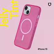 犀牛盾 iPhone 15 Plus (6.7吋) JellyTint(MagSafe 兼容)磁吸透明防摔手機殼(抗黃終生保固)- 粉漾桃