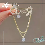 【伊飾童話】QUEEN音符＊垂墜流蘇水鑽別針胸針