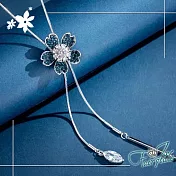 【伊飾童話】銀藍雛菊＊流蘇伸縮水鑽長鍊