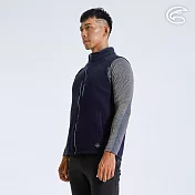 ADISI 男雙層超細纖維抗風保暖背心AV2321085 (S-2XL) 刷毛 輕抗風 輕量 彈性 透氣 M 青黛藍