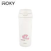 【WOKY X 三麗鷗】 美樂蒂聯名 All-P輕芯鈦瓷雙飲保溫瓶500ml 沁夏悠遊(白)