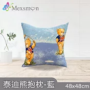 【Mexsmon 美思夢】泰迪熊抱枕-藍色/灰色/綠色/粉色 2個(48cmX48cm/個) 藍色
