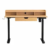 IDEA-質感木紋電動升降桌/辦公桌-三色可選《抽屜款》 原木色