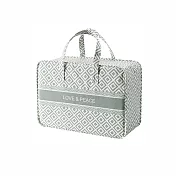 【E.dot】手提加厚棉麻被子收納袋 -小號(2入組) 灰色方塊-小號