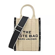 MARC JACOBS THE JACQUARD編織緹花拉鍊手提/斜背兩用包-迷你/ 米白