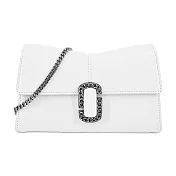 MARC JACOBS THE ST. MARC平滑皮革鎖鏈斜揹包- 白