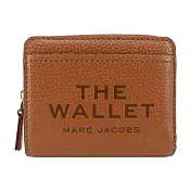 MARC JACOBS THE LEATHER 荔枝紋對開拉鍊短夾- 棕