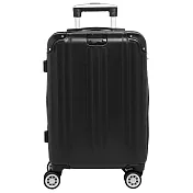 DF travel - SUNPLAY繽紛玩色TSA密碼鎖ABS拉鍊可加大靜音飛機輪20吋行李箱-共8色 黑色