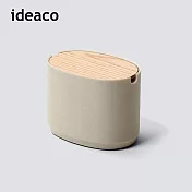 【日本ideaco】砂岩深型橢圓形收納盒(小)- 沙白