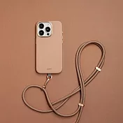 UNIQ iPhone 15 Pro COEHL Muse 質感可磁吸棉繩掛繩兩用手機殼 卡其色