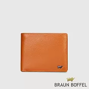 【BRAUN BUFFEL 德國小金牛】台灣總代理 防盜-2 12卡中間翻透明窗短夾-杏仁巧克力色/BF539-317-SAL