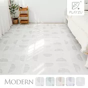 Playzu 臺灣製環保無毒歐美設計現代風防水巧拼地墊58cm(6片組) 拂曉之靄(淺灰)
