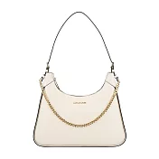 MICHAEL KORS WILMA金字皮革掛鍊肩背包-中/ 白