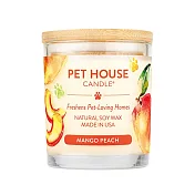 美國 PET HOUSE 室內除臭寵物香氛蠟燭 木蓋255g-芒果蜜桃
