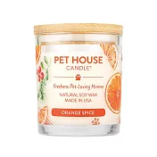 美國 PET HOUSE 室內除臭寵物香氛蠟燭 240g-香橙肉桂
