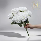 【Floral M】英式卡爾玫瑰經典白仿真花花材（1入/組）