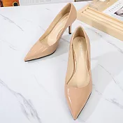 【Amoscova】純色尖頭淺口高跟鞋 工作鞋(1713) EU36 卡其