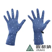 【ATUNAS歐都納】輕薄防曬冰涼手套A1AGEE04W/涼感透氣/騎車配件/戶外活動* M 藍紫印花