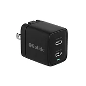 solide 索力得 40W GaN氮化鎵超快速充電器 黑色