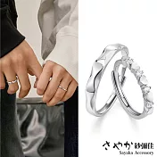 【Sayaka紗彌佳】特降 對戒 戒指 週年 情人節禮物 925純銀愛無止境真愛永恆對戒 盒裝送禮 禮物 J款-閃耀心願