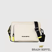 【BRAUN BUFFEL】德國小金牛 台灣總代理 維克多-D 小型橫式斜背包-粉筆白/BF512-03-CK