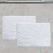 【OKPOLO】台灣製造純棉衛浴水波紋吸水腳踏墊-1入組(吸水速乾) 雪山白