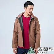 【ATUNAS 歐都納】男款GORE-TEX PACLITE PLUS單件式外套A1GTDD02M/防水/防風/透氣* M 摩卡棕