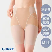 【日本GUNZE】高腰骨盆調整塑身褲(KB4363-CMB) LL 膚色