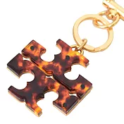 Tory Burch 雙T-LOGO造型鑰匙圈-琥珀色