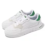 Puma 休閒鞋 Cali Court Match Wns 女鞋 白 綠 低筒 皮革 麂皮 厚底 小白鞋 39309401