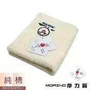 【MORINO摩力諾】MIT純棉可愛動物貼布刺繡毛巾 綿羊-黃色