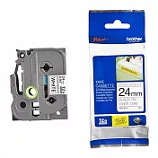 Brother 超強黏性護貝標籤帶 TZe-S251 (24mm 白底黑字) 原廠公司貨