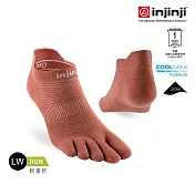 injinji Run輕量吸排五趾隱形襪NX S 暖磚紅