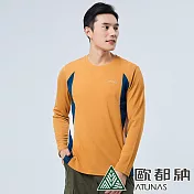 【ATUNAS 歐都納】男款抑菌長袖排汗T恤A1TSEE02M/吸濕快乾/抗臭/Polygiene 3XL 金黃棕