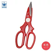 日本NIKKEN 日本製 蜻蜓牌Partner專業級多用途廚房調理剪刀1入 紅色