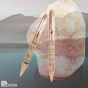 【DT&CREATION】天然台灣玫瑰石 鑲奧地利知名品牌水晶x原子筆 獨一無二 全球限量商品|收藏品 玫瑰石