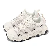 Fila 休閒鞋 Geometry 女鞋 白 粉 皮革 網布 厚底 老爹鞋 斐樂 5J322Y100