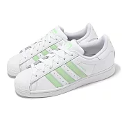 adidas 休閒鞋 Superstar W 女鞋 白 綠 皮革 貝殼頭 三葉草 經典 愛迪達 IE3005