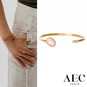 AEC PARIS 巴黎品牌 白鑽粉水晶手環 可調式簡約金手環 BANGLE BOLINA