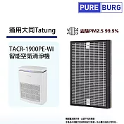 適用Tatung大同TACR-1900PE-WI智能空氣清淨機除臭活性碳二合一HEPA濾網濾芯