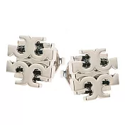 TORY BURCH 雙T-LOGO造型耳環-銀色