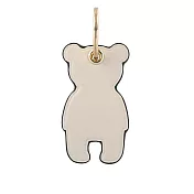 COACH 平滑皮革熊熊造型吊飾/鑰匙圈 (白色)