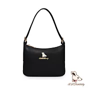 B.S.D.S冰山袋鼠 - 午後濃茶 - 簡約手提兩用月亮包【P6152-K】  炭焙黑