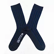 【LEEDS WEATHER】 乾燥感・機能美學羅紋襪∣風暴藍∣ 25 - 28 cm