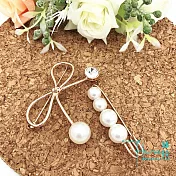 【Hera赫拉】百搭珍珠蝴蝶領結裝飾扣/胸針(2入一組)