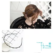 【Hera赫拉】韓國氣質綴鑽珍珠細版頭箍/髮箍-3色 黑