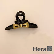 【Hera赫拉】韓國金屬氣質蝴蝶結爪夾 H111031405 黑底金色