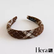 【Hera赫拉】復古小香風格紋寬邊髮箍 H112022104 咖啡色